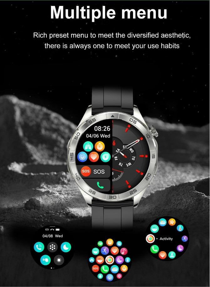 EX105 Smart Watch encoder wireless charging payment function - Black_4